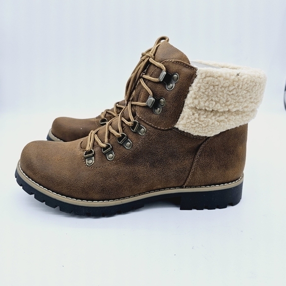 Cliffs by White Mountain Brown Faux Suede Fleece Pathfield Winter Hiker … - Picture 5 of 13